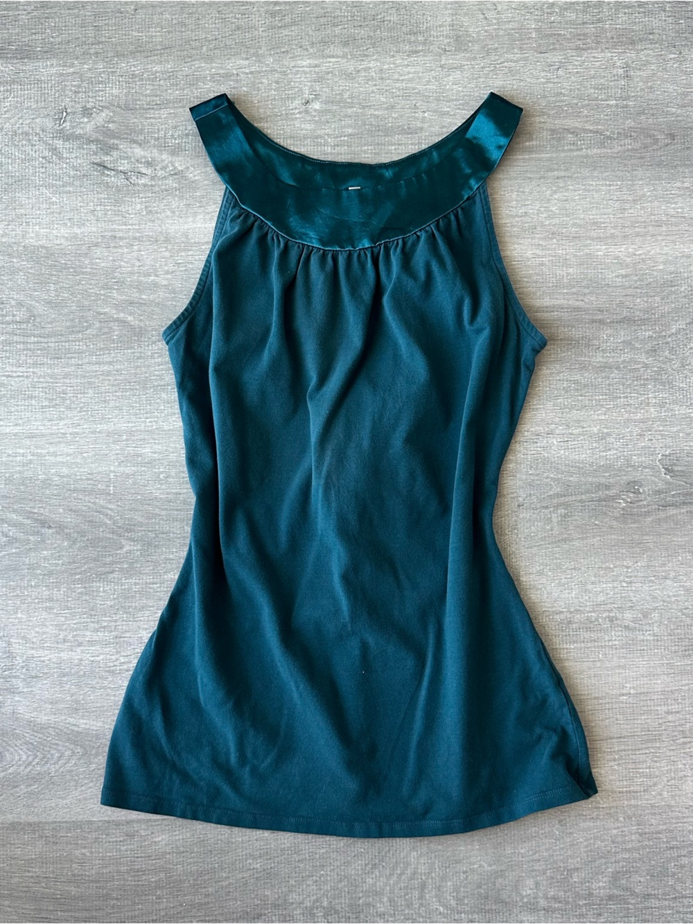 RW&CO Sleeveless Teal Top with Satin Yoke
